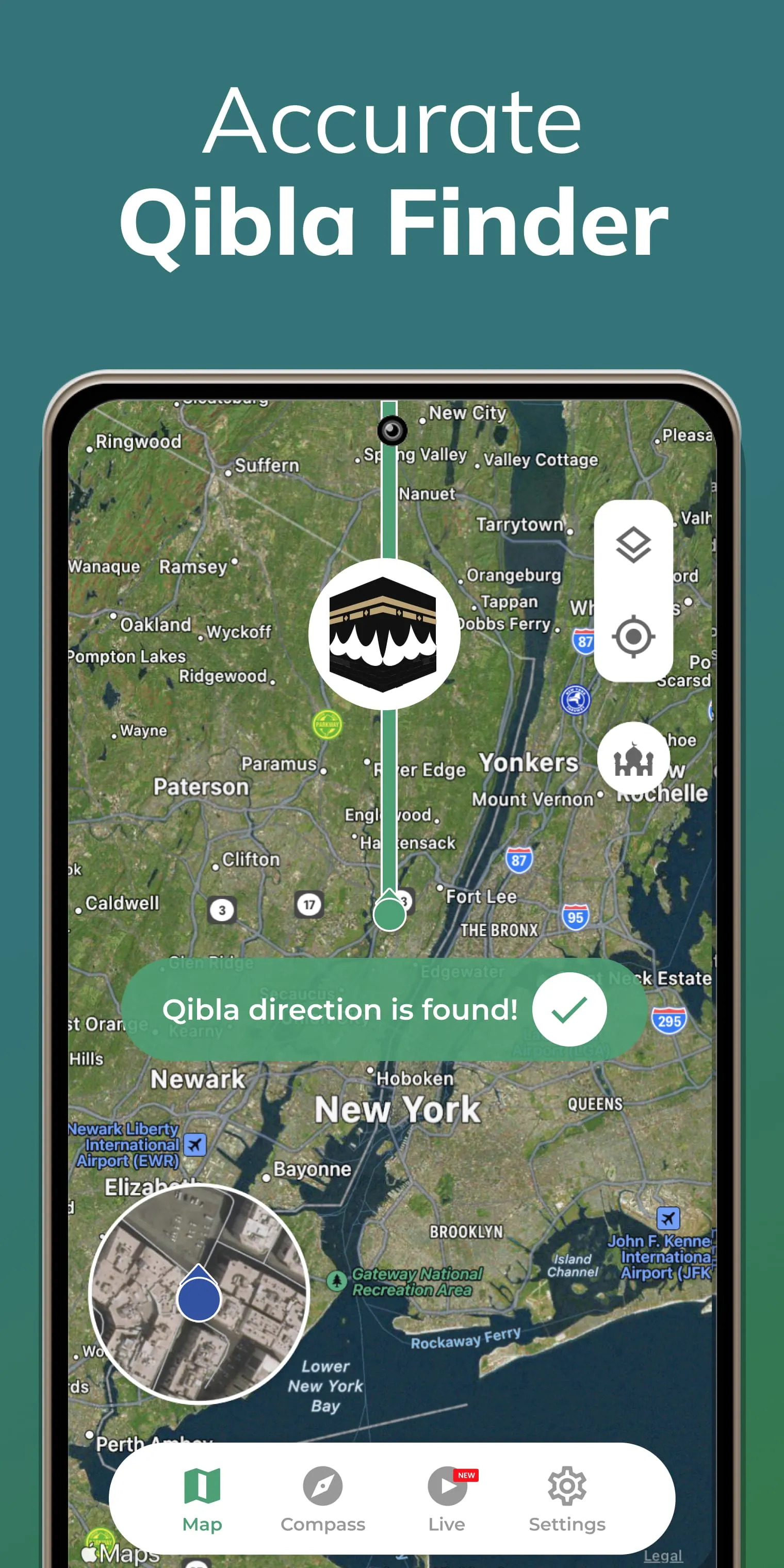 Qibla Finder Compass 100%