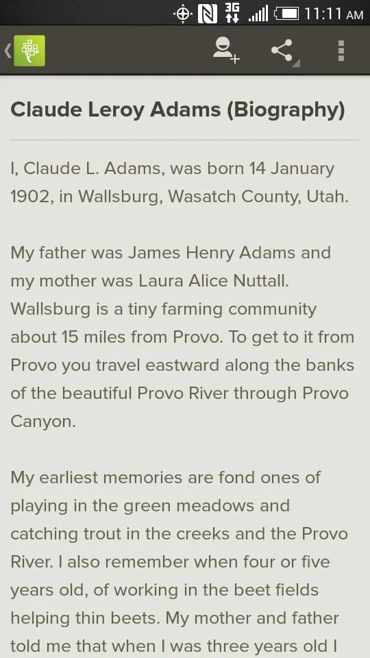 FamilySearch Memories