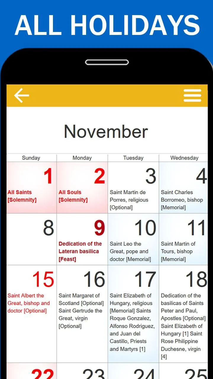 Church Calendar 2025