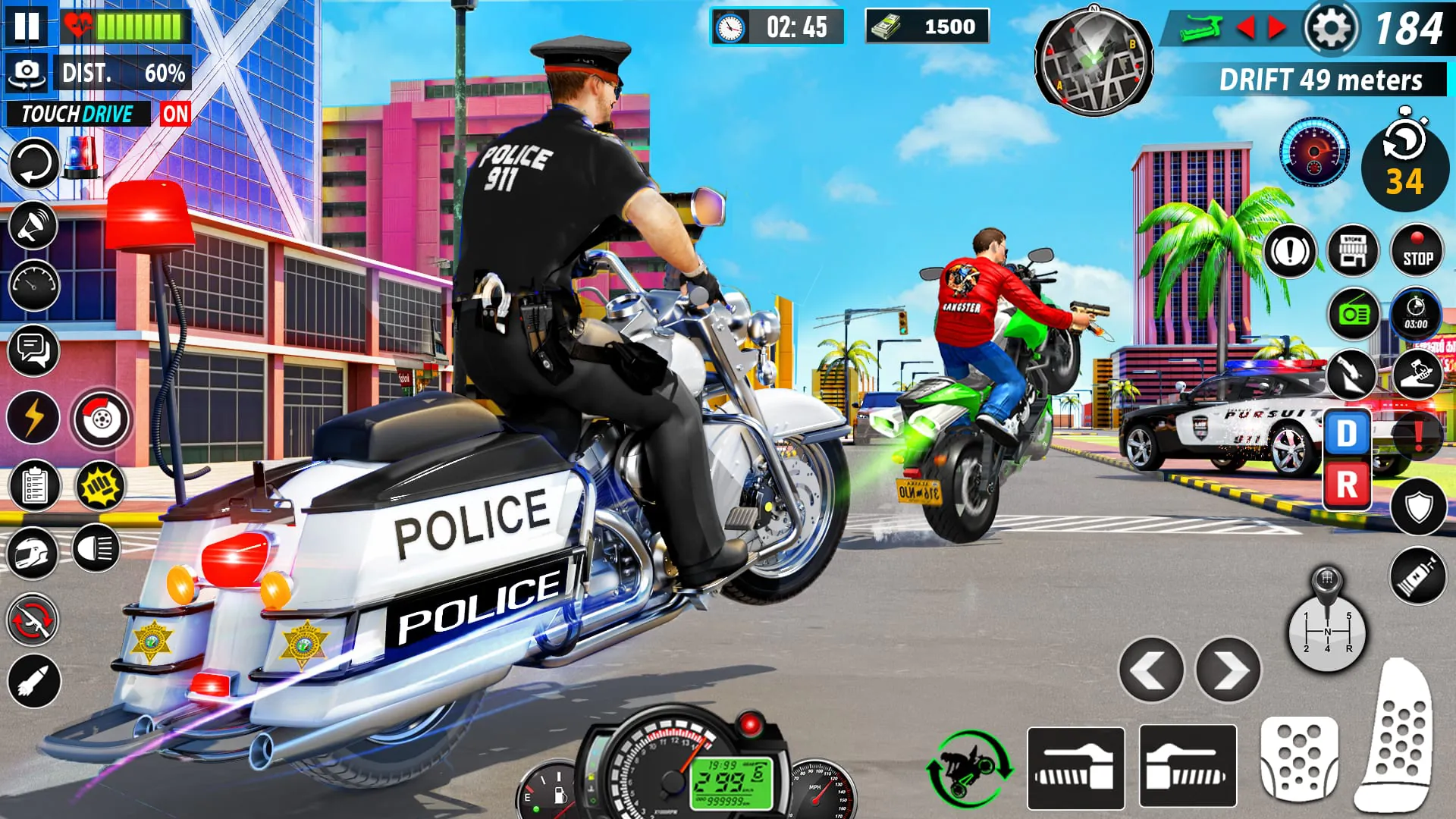 Police Moto Bike Chase Crime