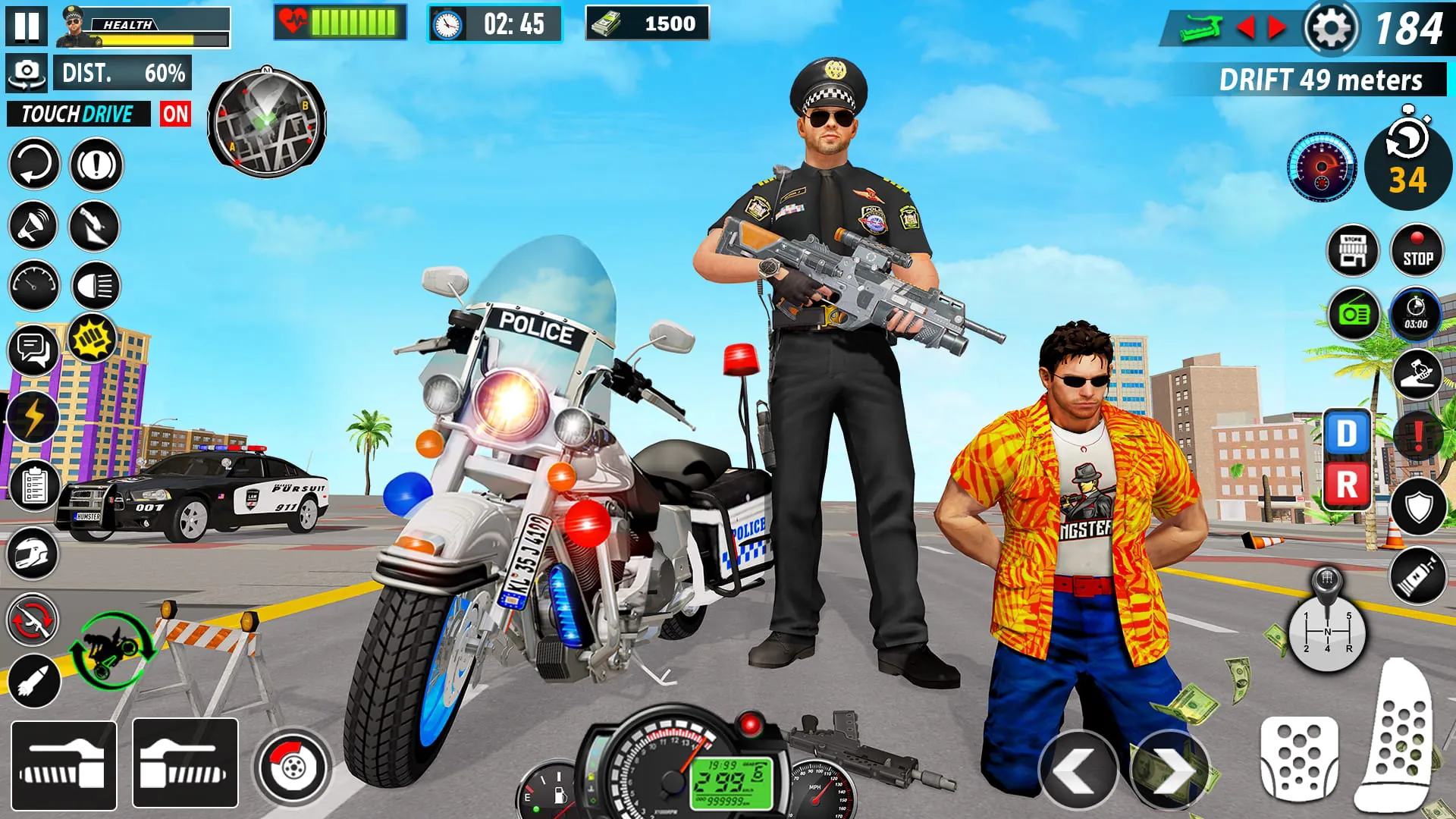 Police Moto Bike Chase Crime