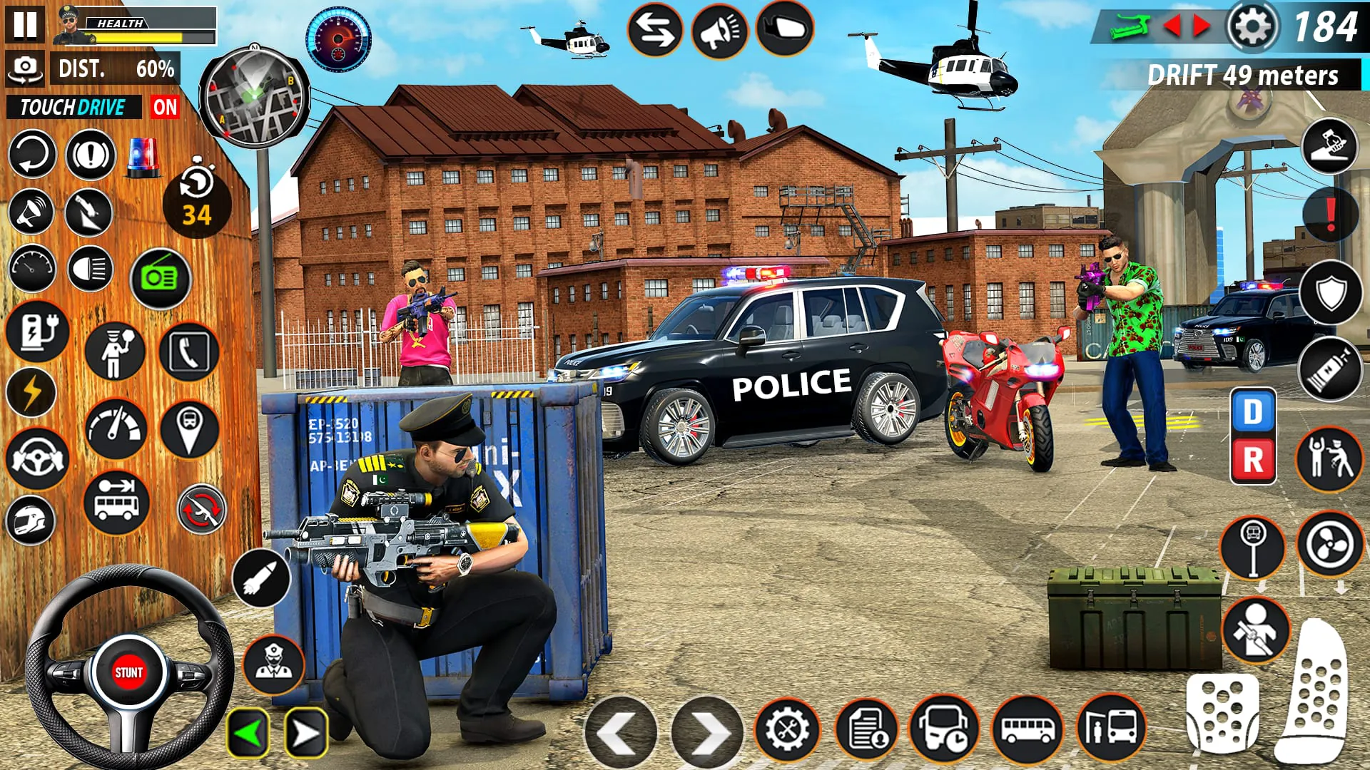 Police Moto Bike Chase Crime