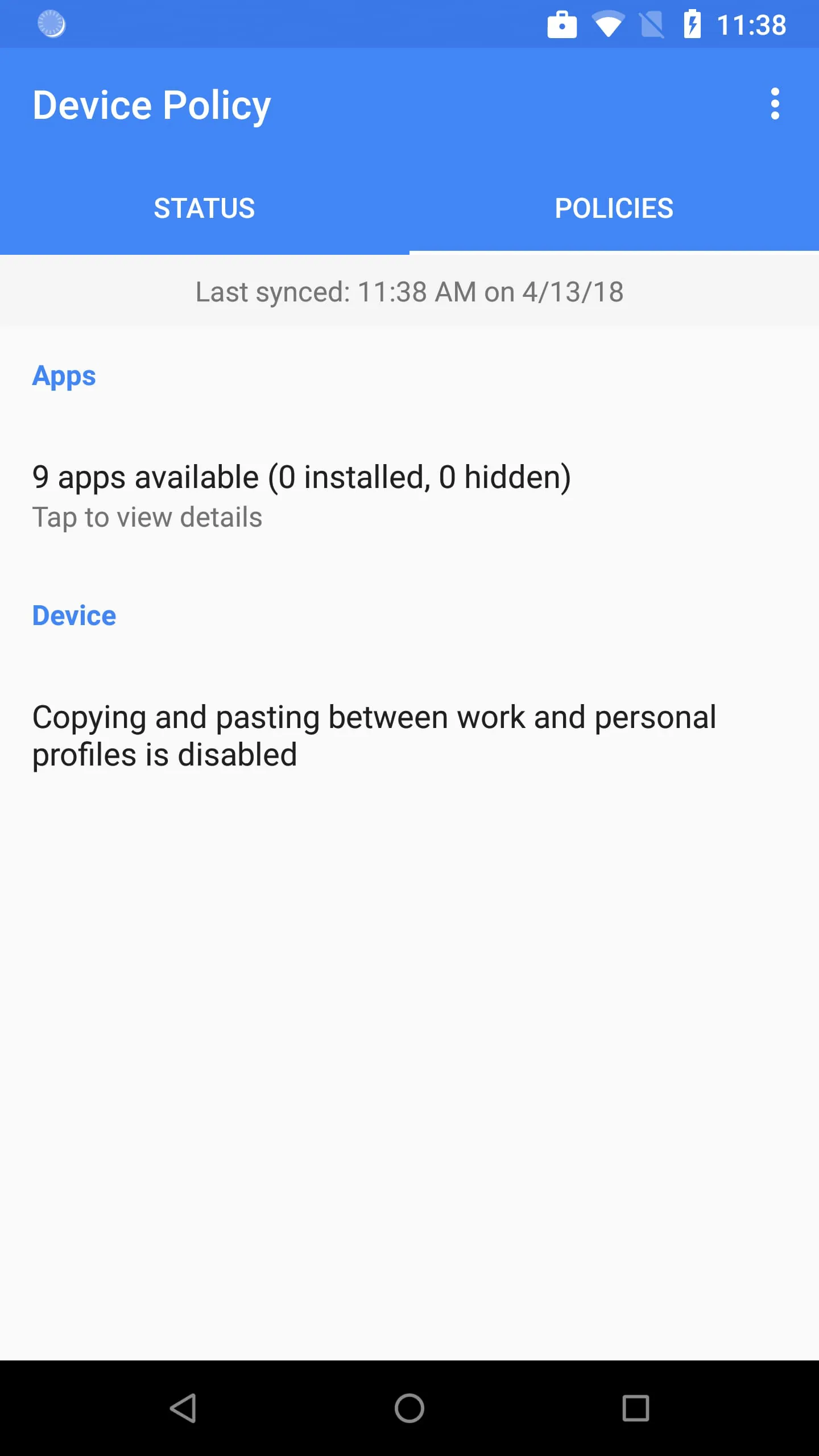Android Device Policy