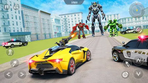 Flying Car Robot Shooting Game