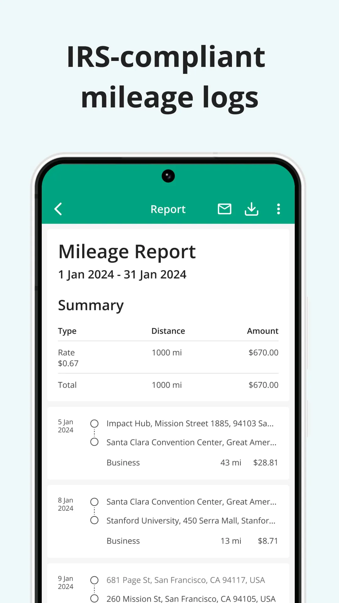 Mileage Tracker by Driversnote