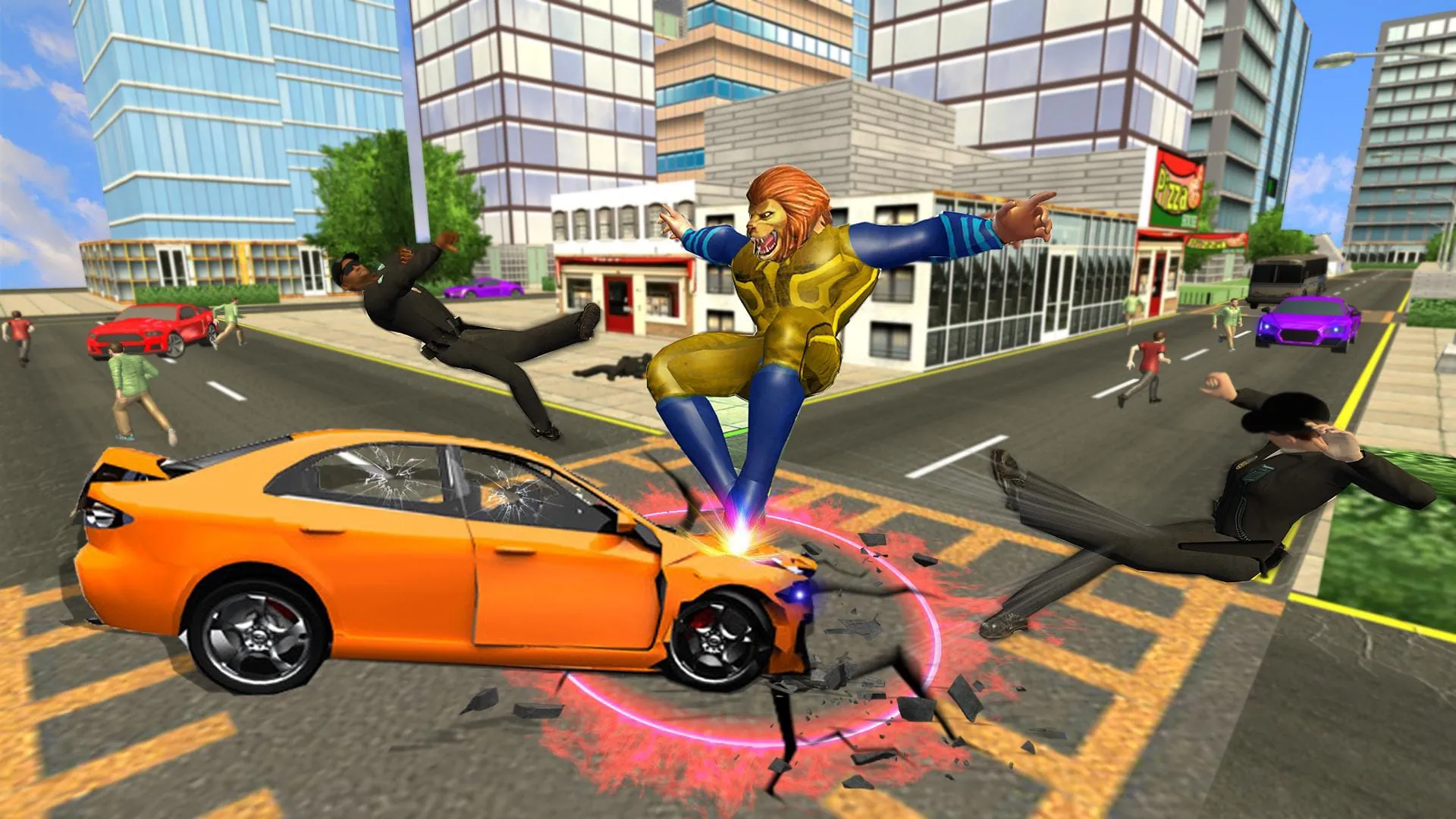 Scary Lion Crime City Attack