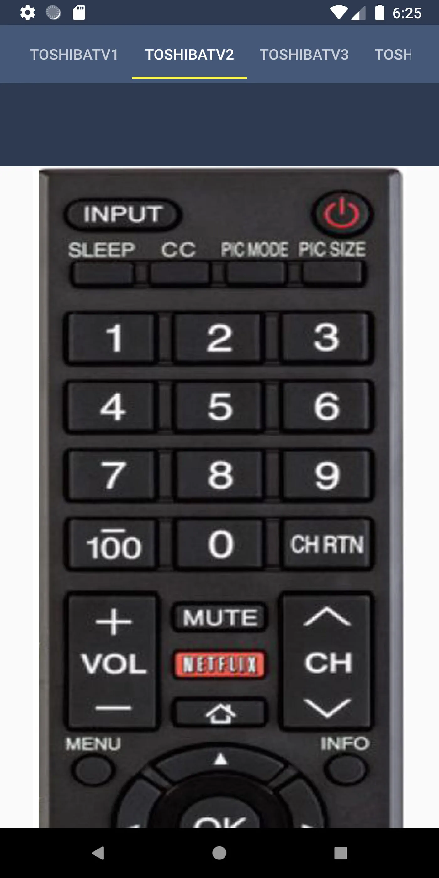 Toshiba TV Remote Control