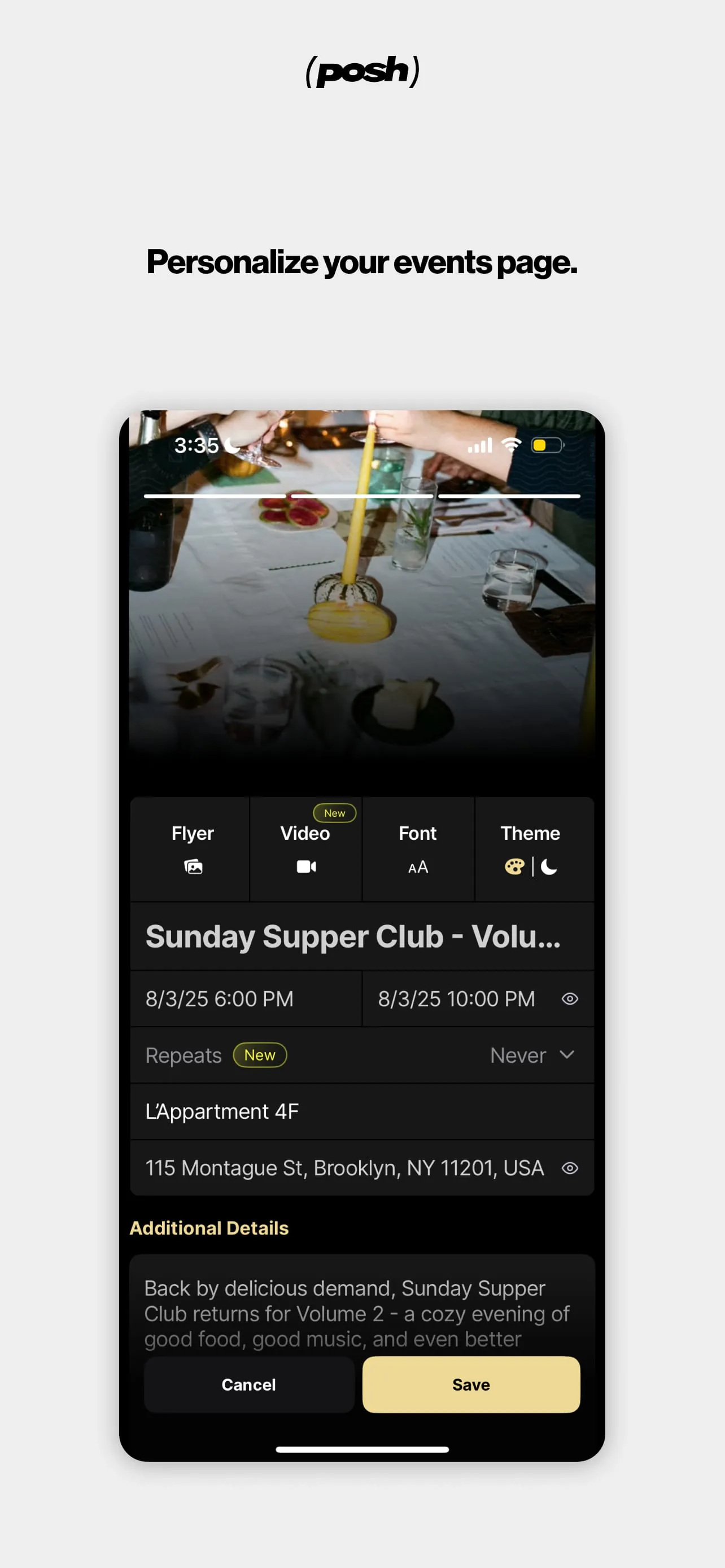 Posh – Create & Find Events