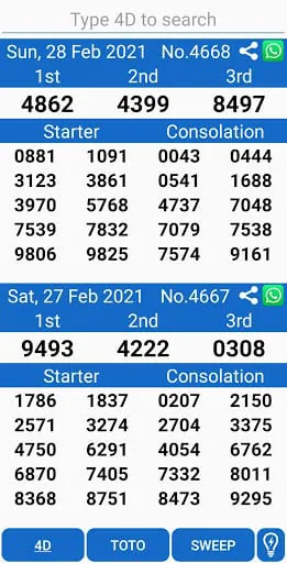 Singapore 4D Results