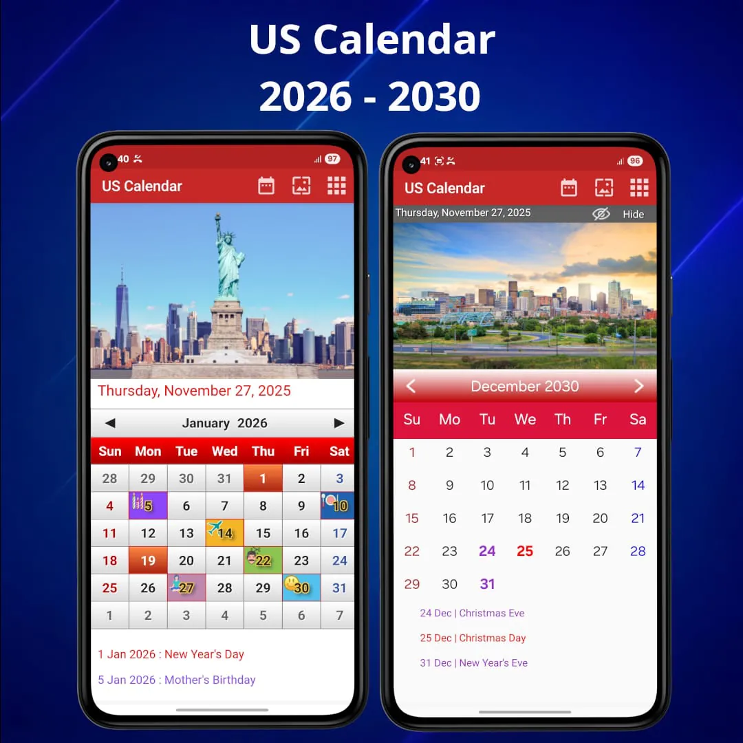 US Calendar 2026