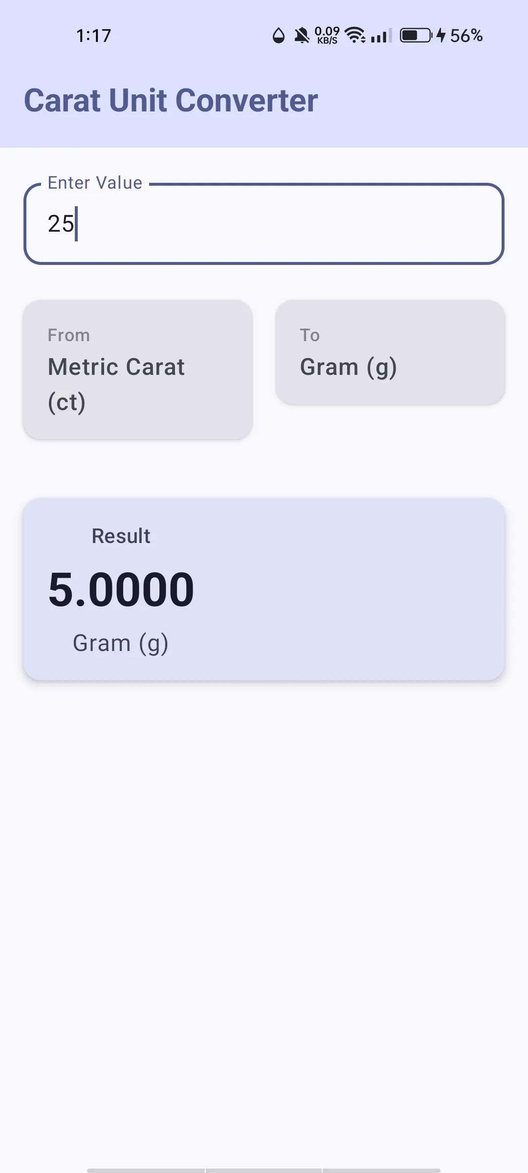 Carat Unit Converter