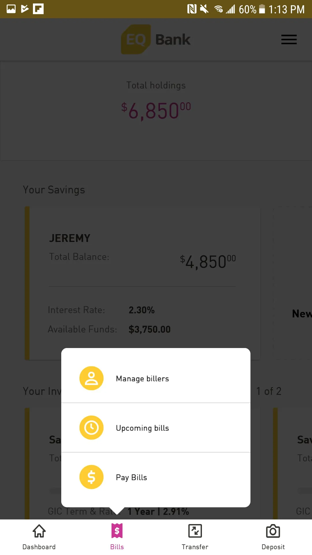 EQ Bank Mobile Banking