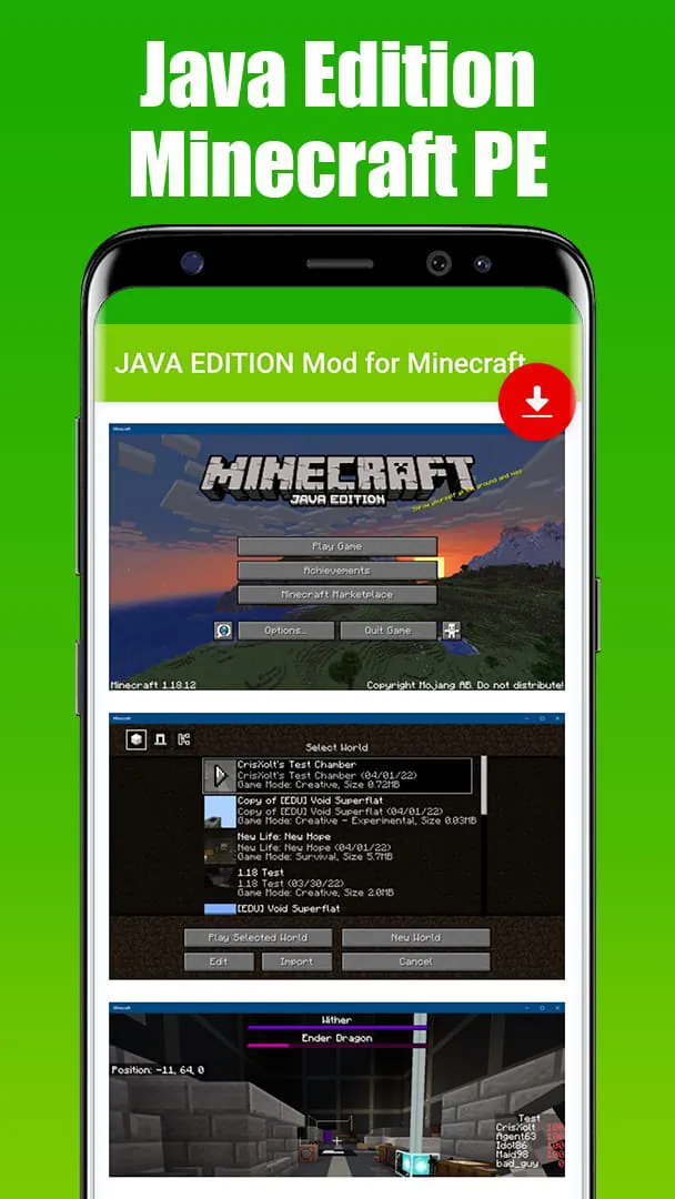 JAVA EDITION Mod for Minecraft