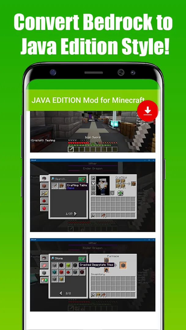 JAVA EDITION Mod for Minecraft