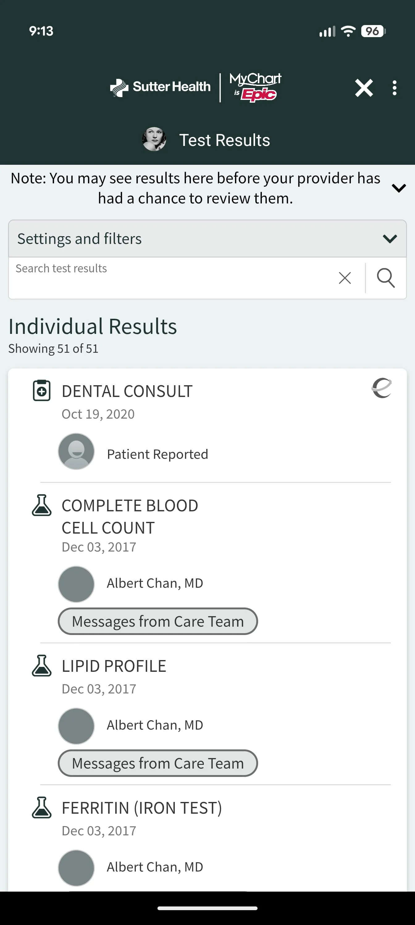 Sutter Health My Health Online
