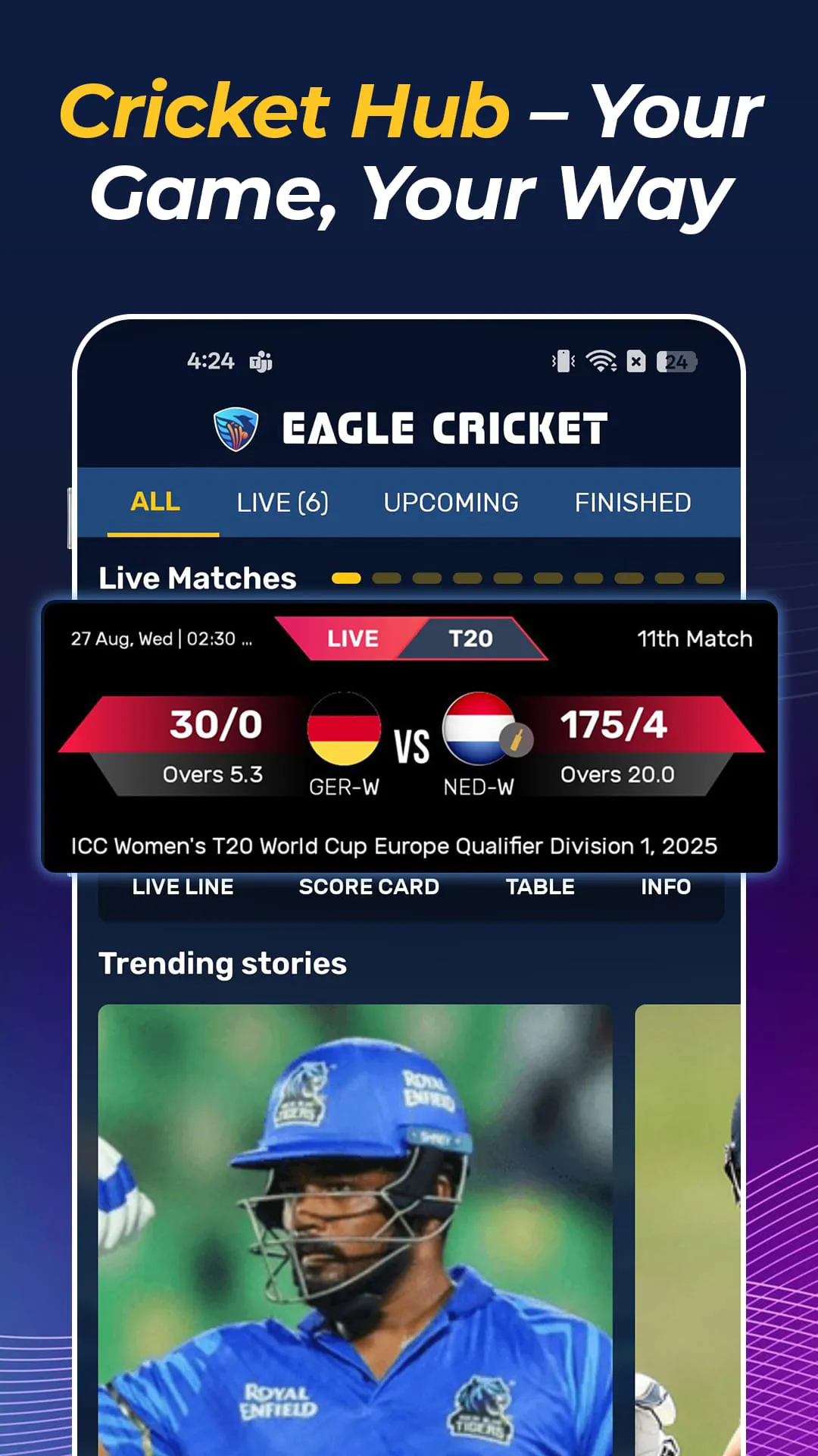 Eagle Cricket Live Line