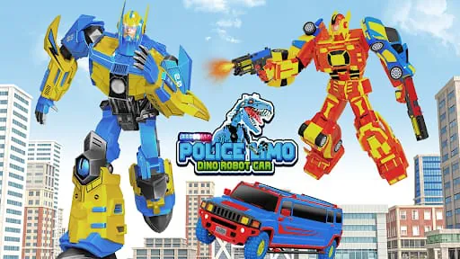 Limo Car Dino Robot Car Game