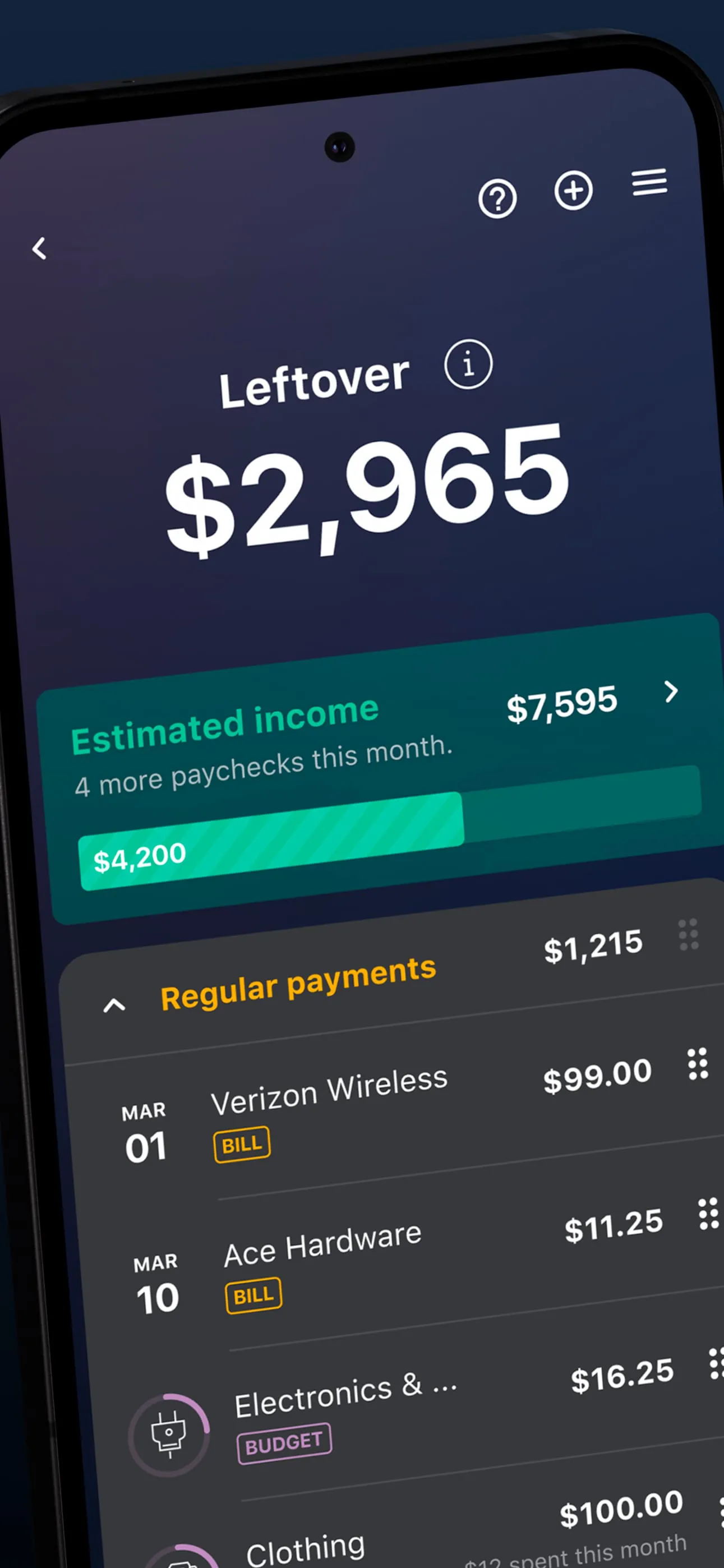 PocketGuard・Budget Tracker App