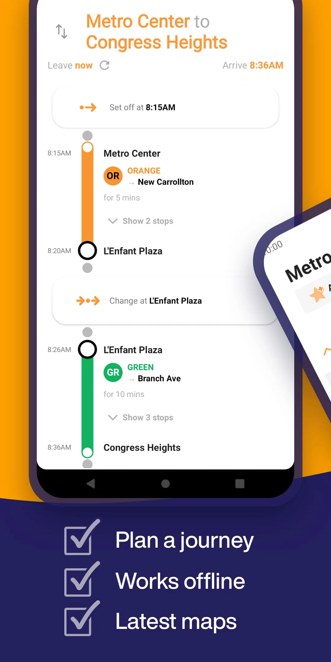 Washington DC Metro Route Map