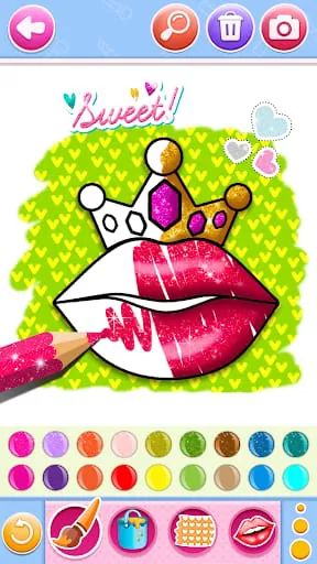 Glitter lips coloring game