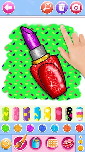 Glitter lips coloring game