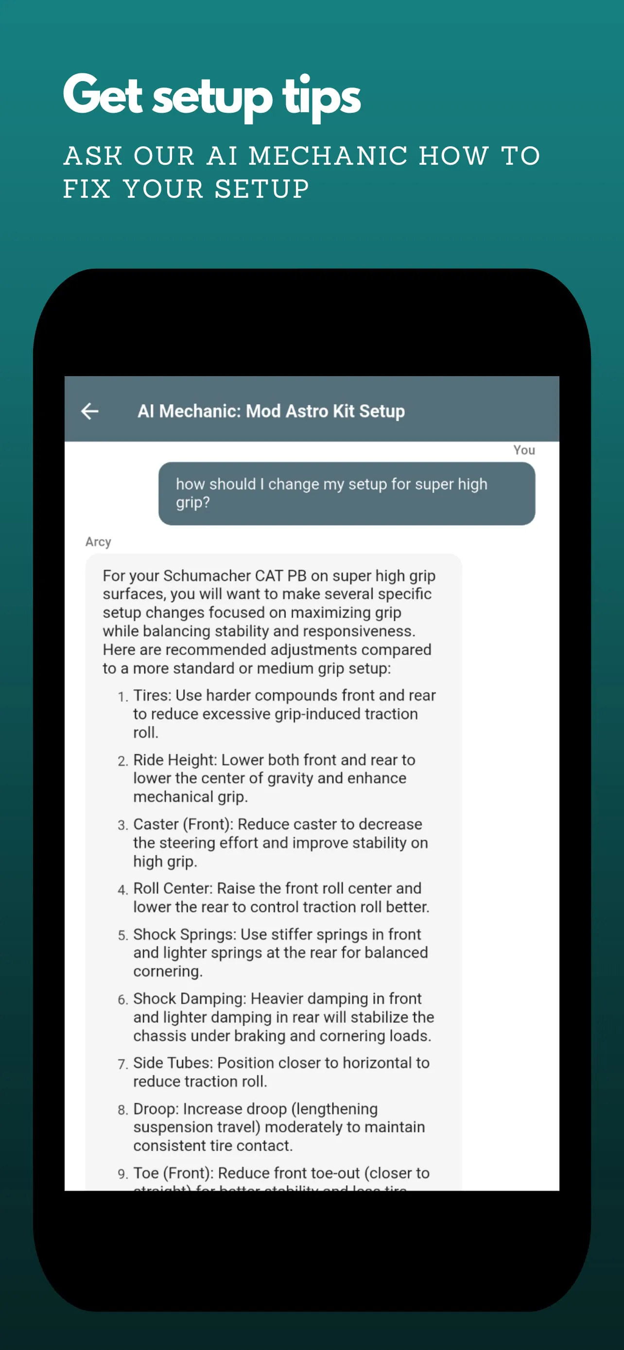 RC Setup App & Race Log