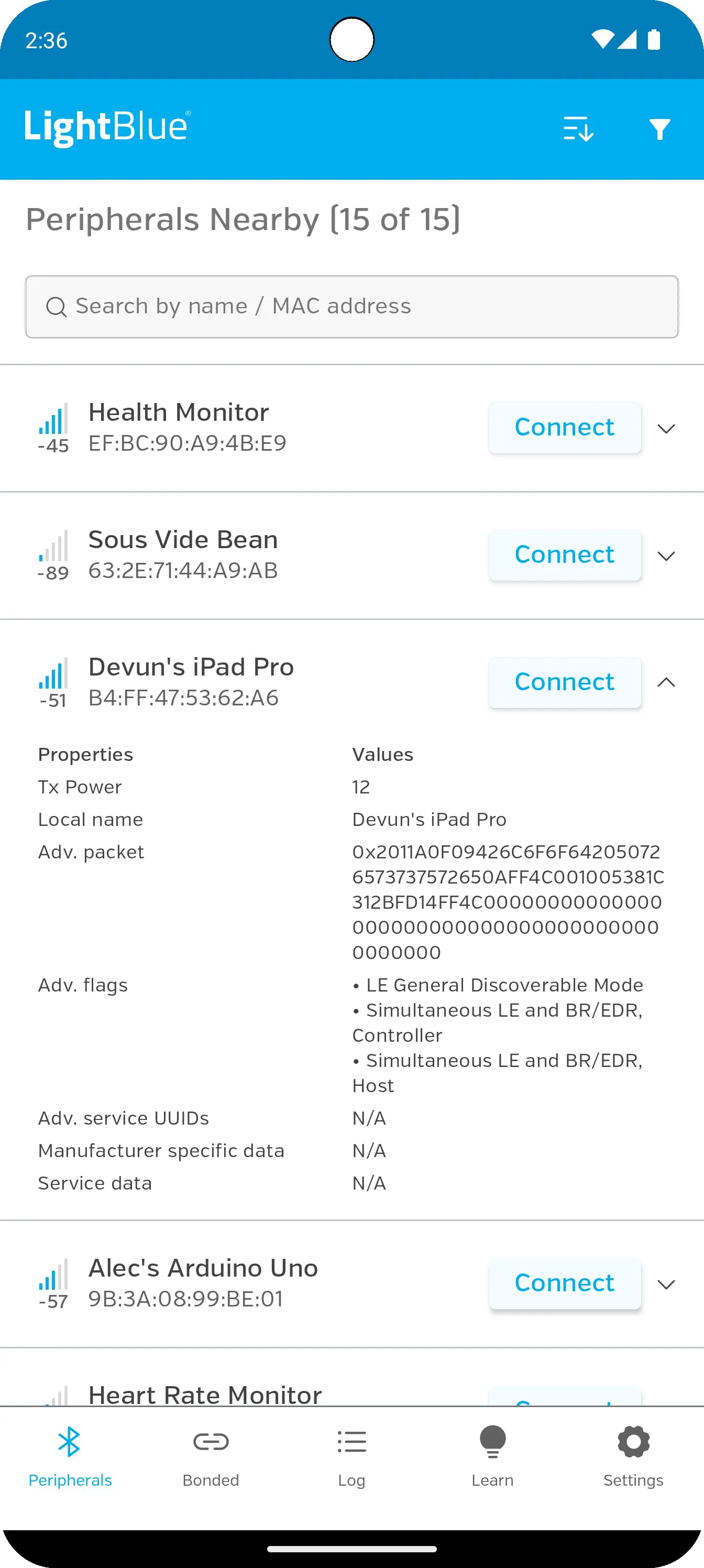 LightBlue® — Bluetooth LE