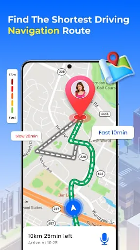 GPS Satellite Earth Map View