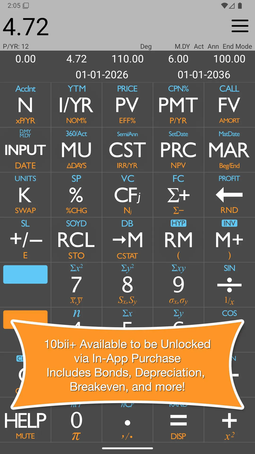 10bii Financial Calculator
