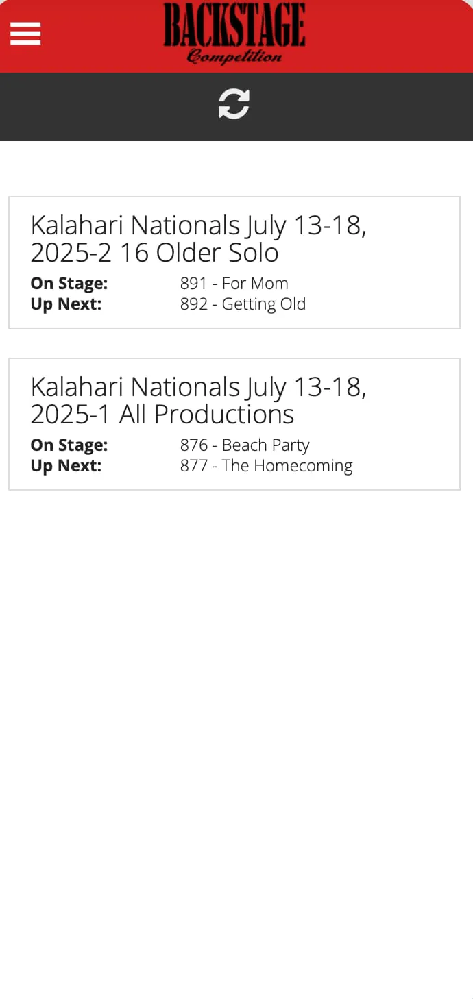 Backstage Competition