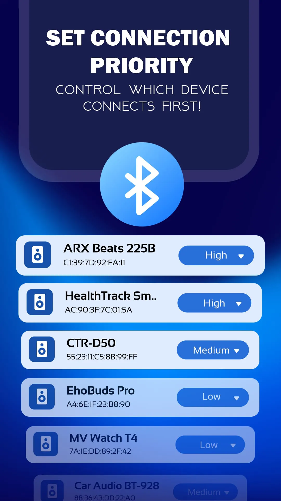Auto Bluetooth Connect Devices