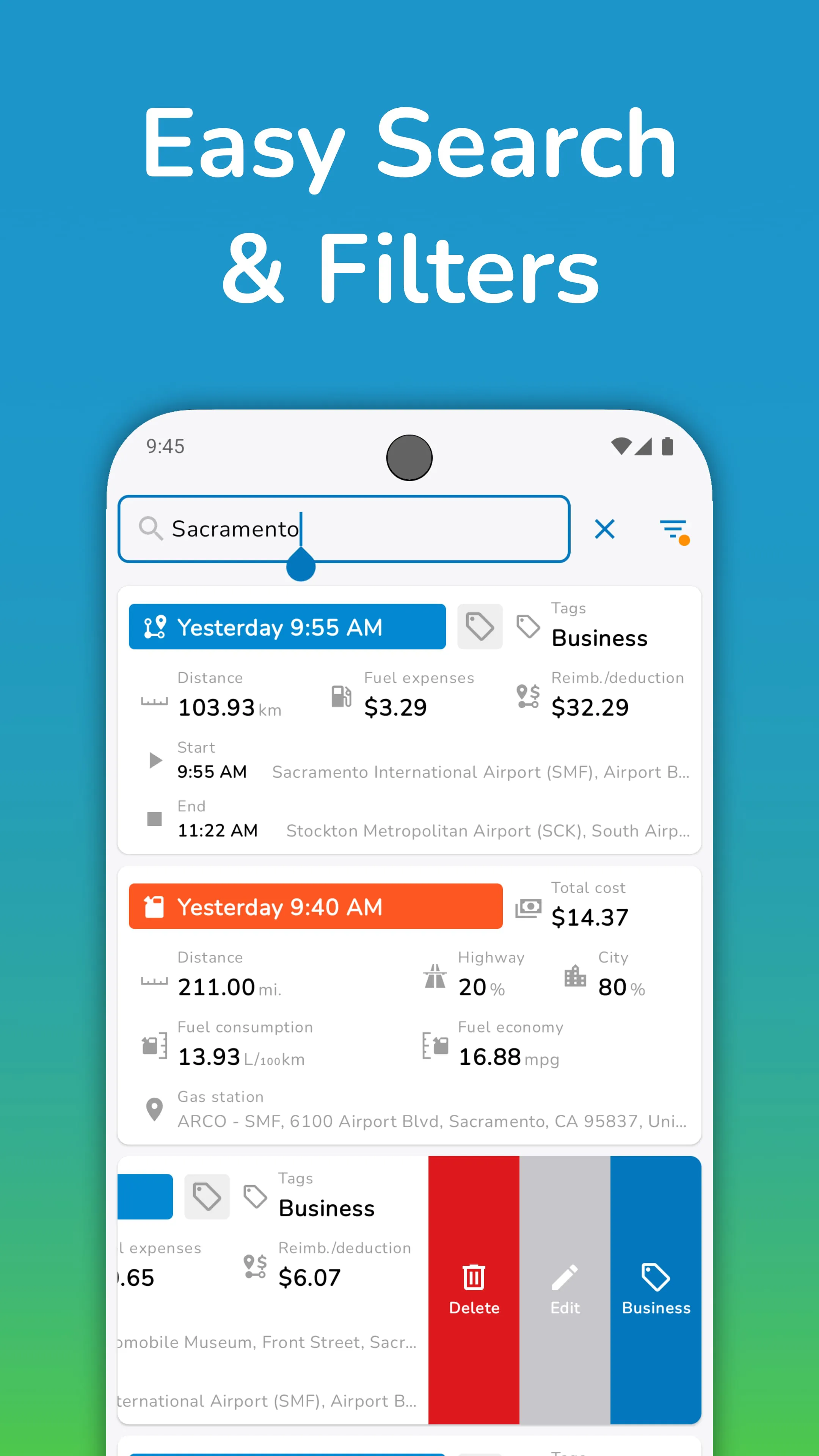 Mileage Tracker & Vehicle Log