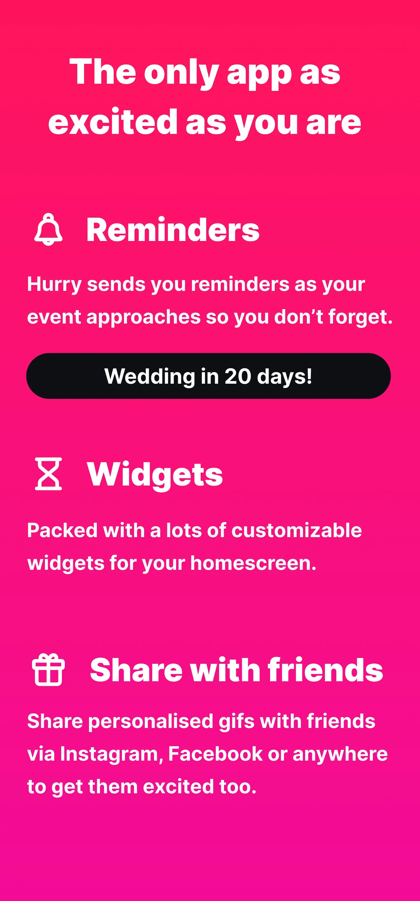 Hurry Day Countdown & Reminder