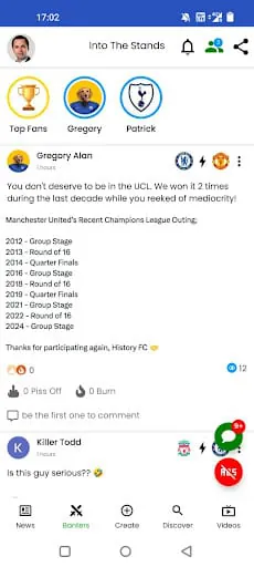 Into The Stands Football App