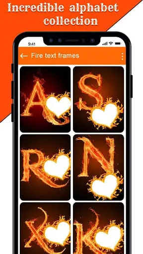 Fire Text Photo Frames App