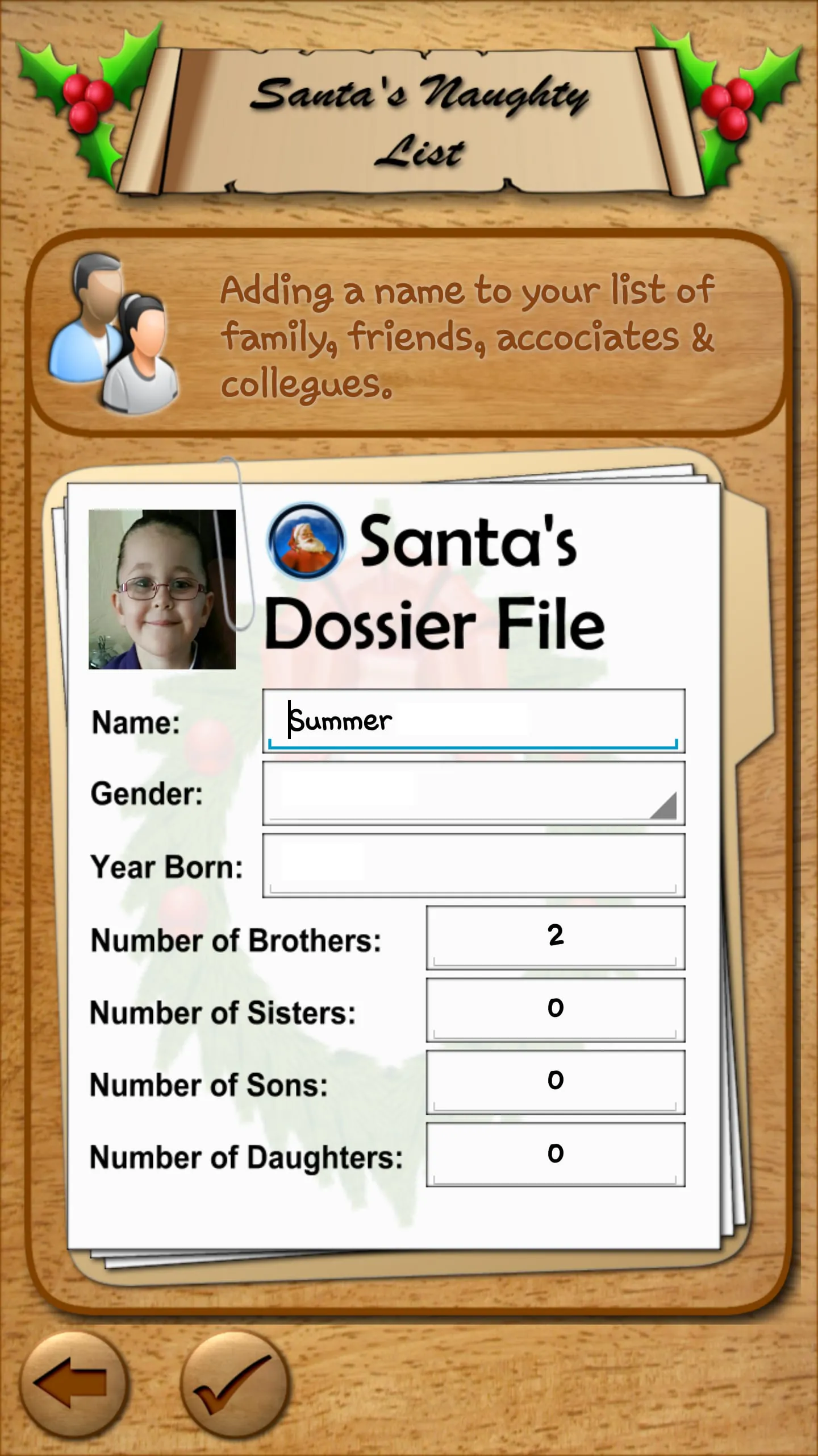 Santa's Naughty List App