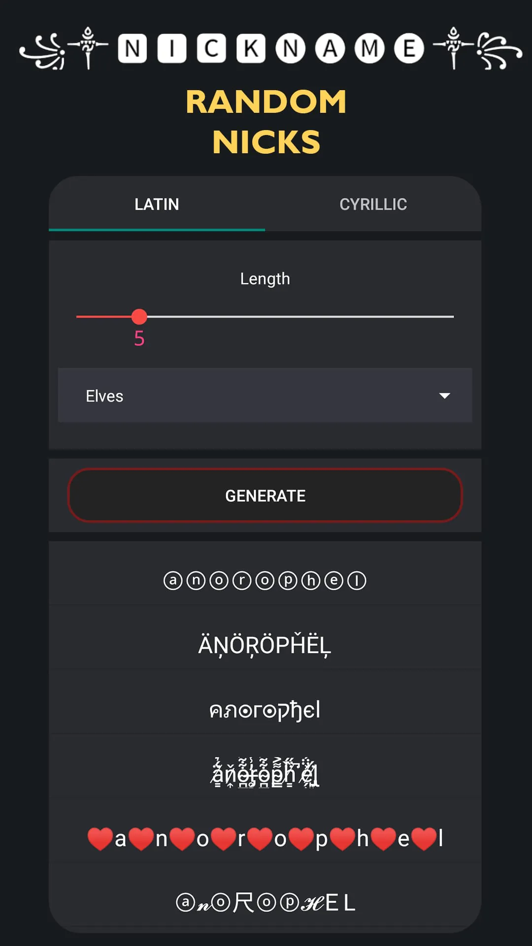Crosshair & Nickname Generator