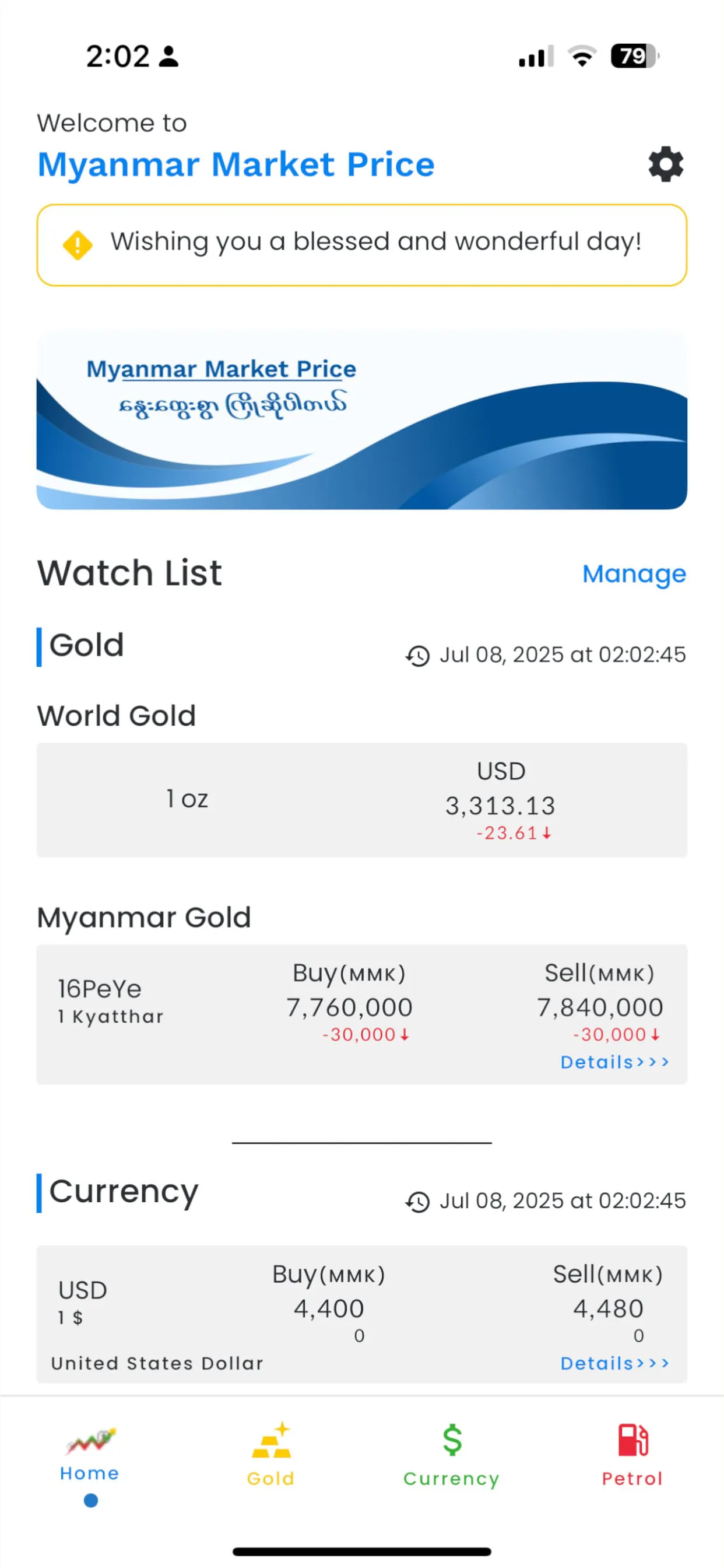 Myanmar Market Price