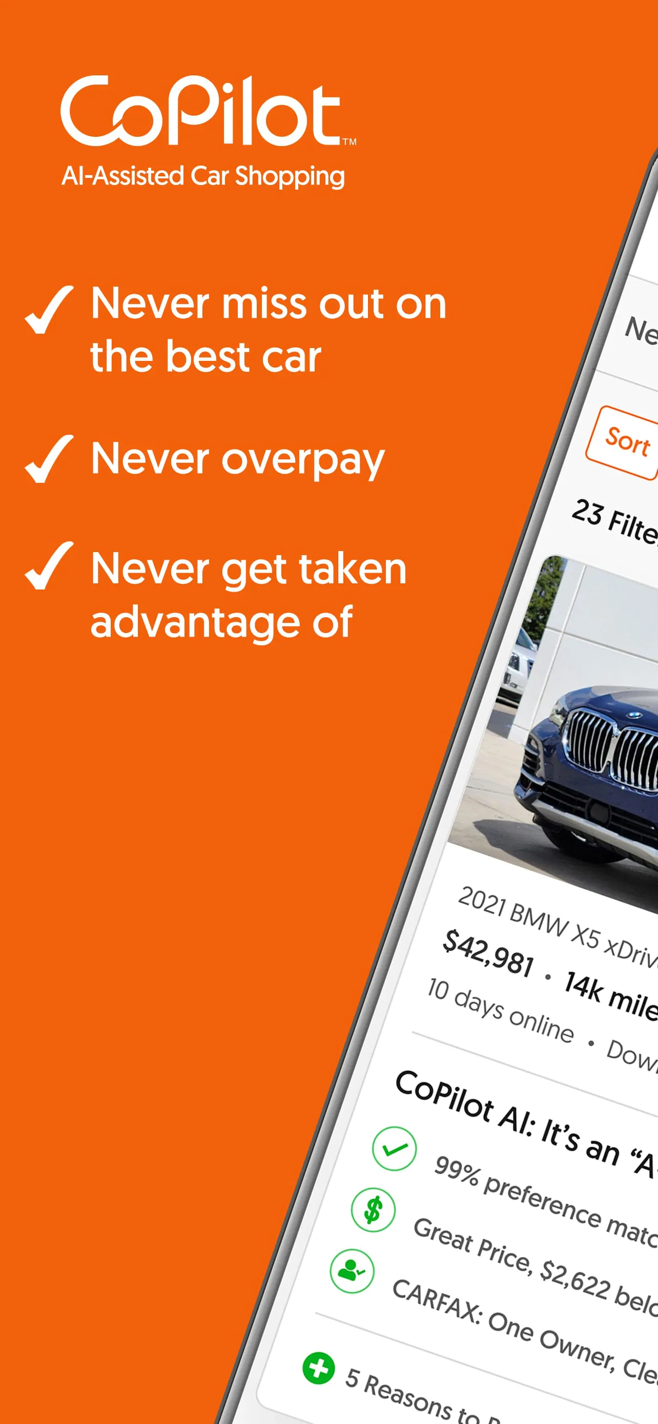 CoPilot shop/buy/sell used car