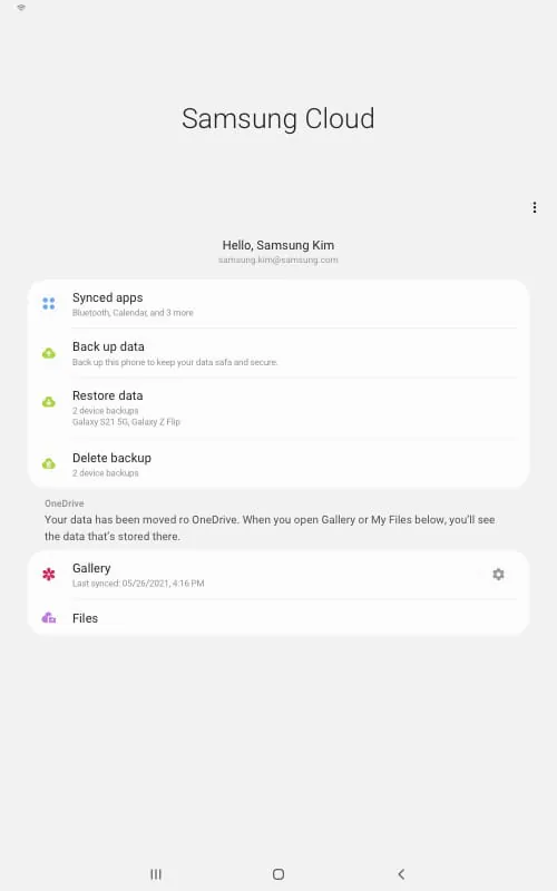 Samsung Cloud for Wear OS