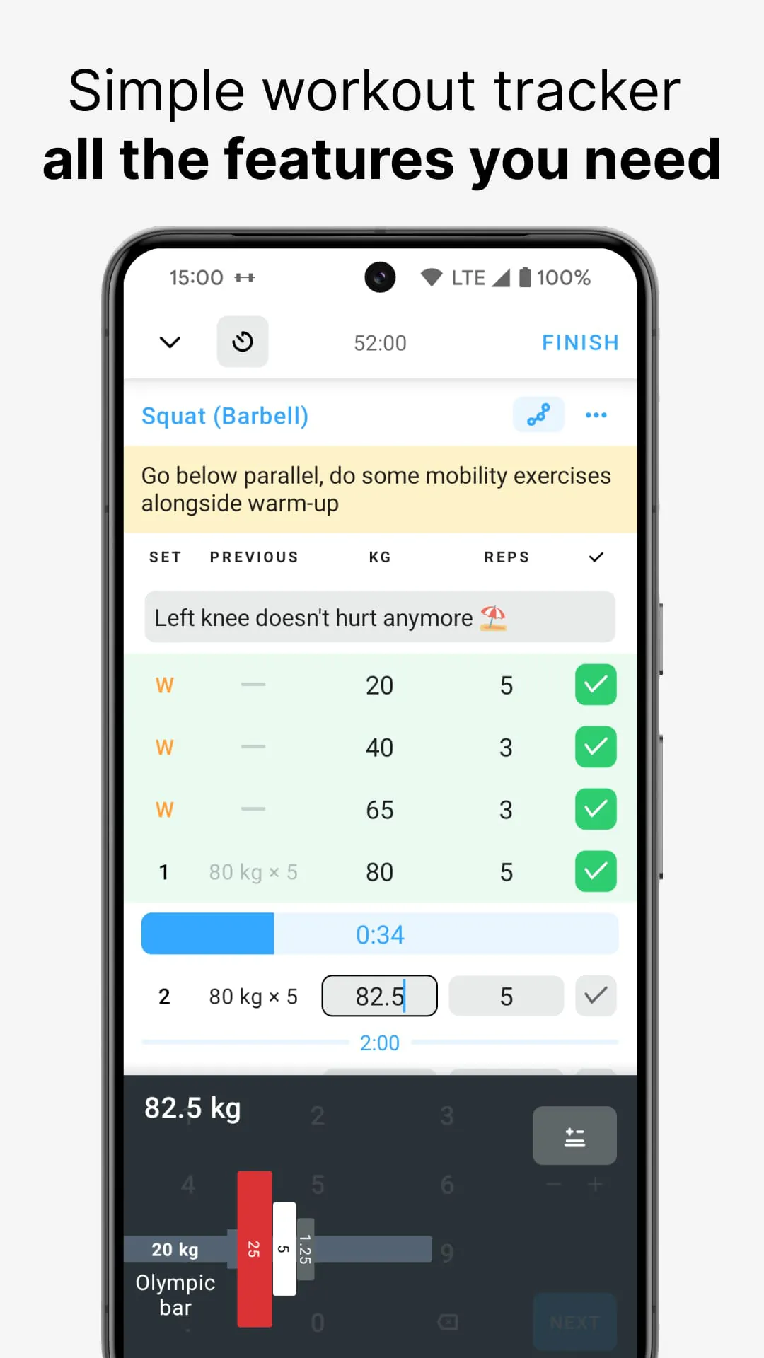 Strong Workout Tracker Gym Log