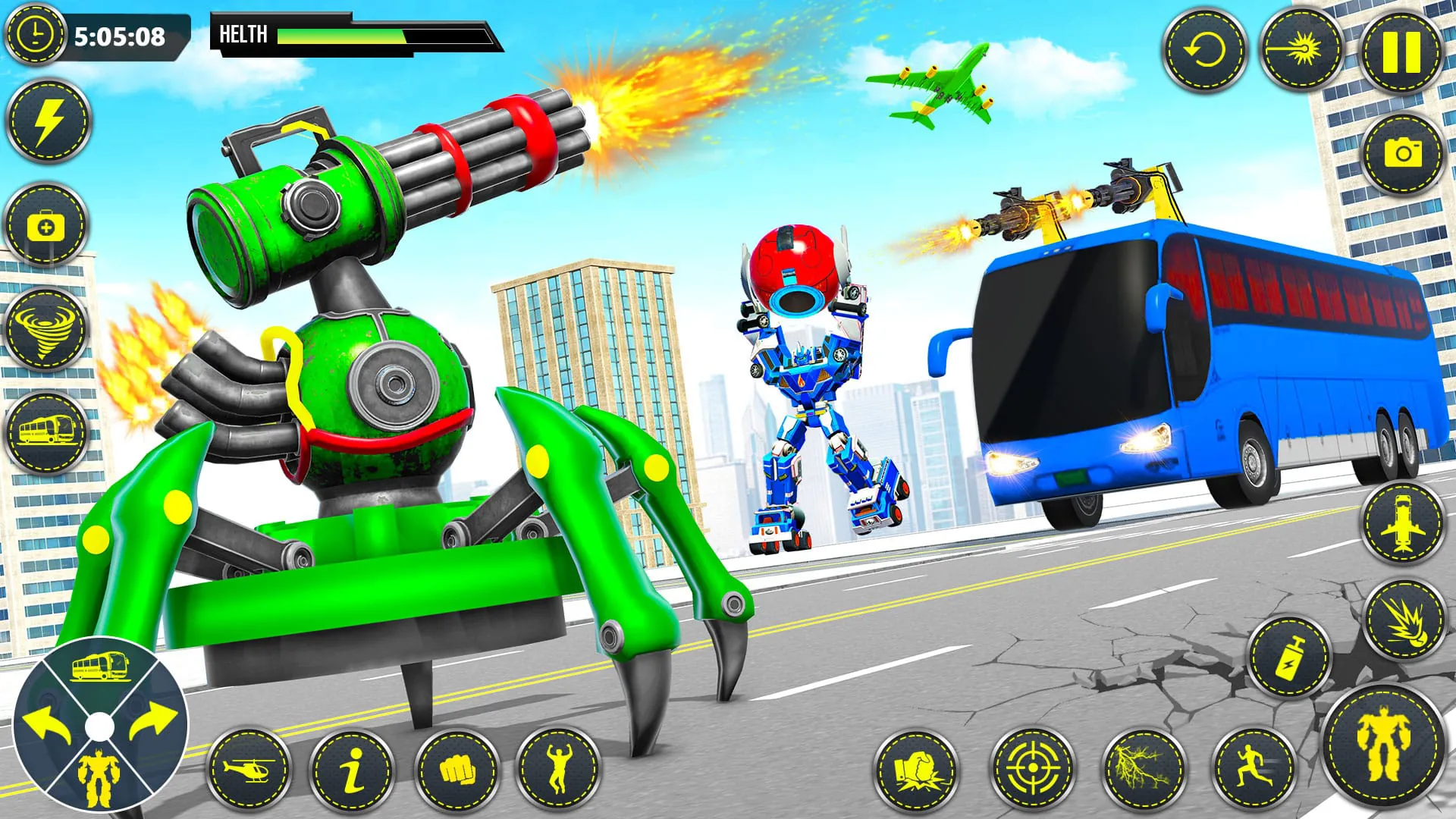 School Bus Robot Car Game