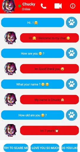 Chucky Doll Fake Video Call