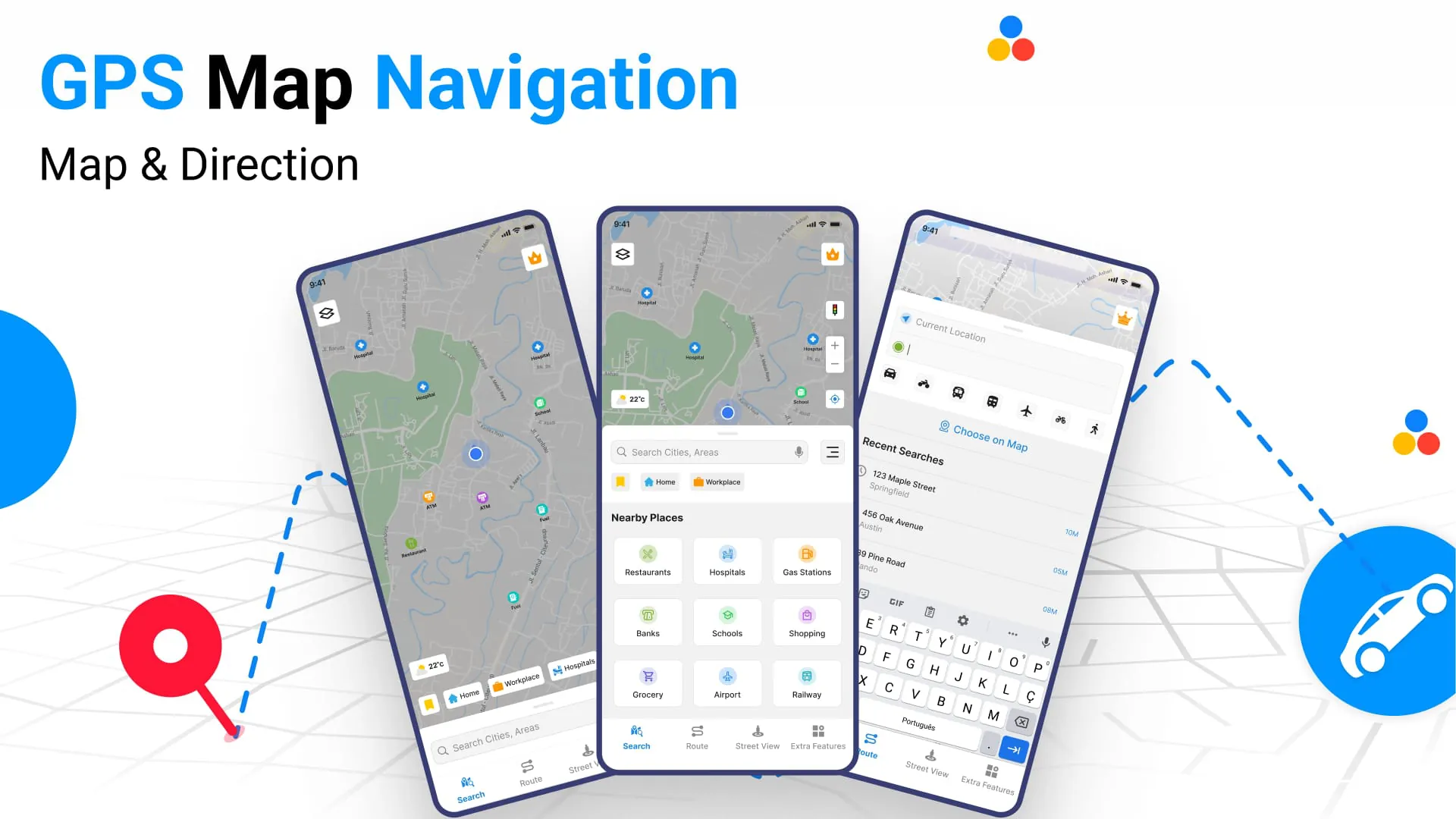 Gps Map Navigation & Direction