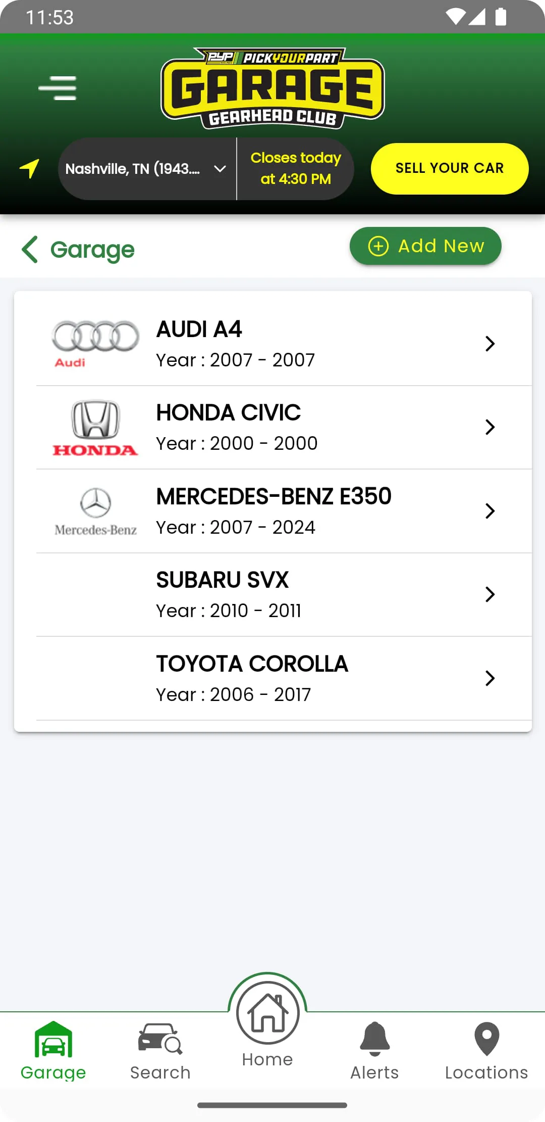 Pick Your Part Garage