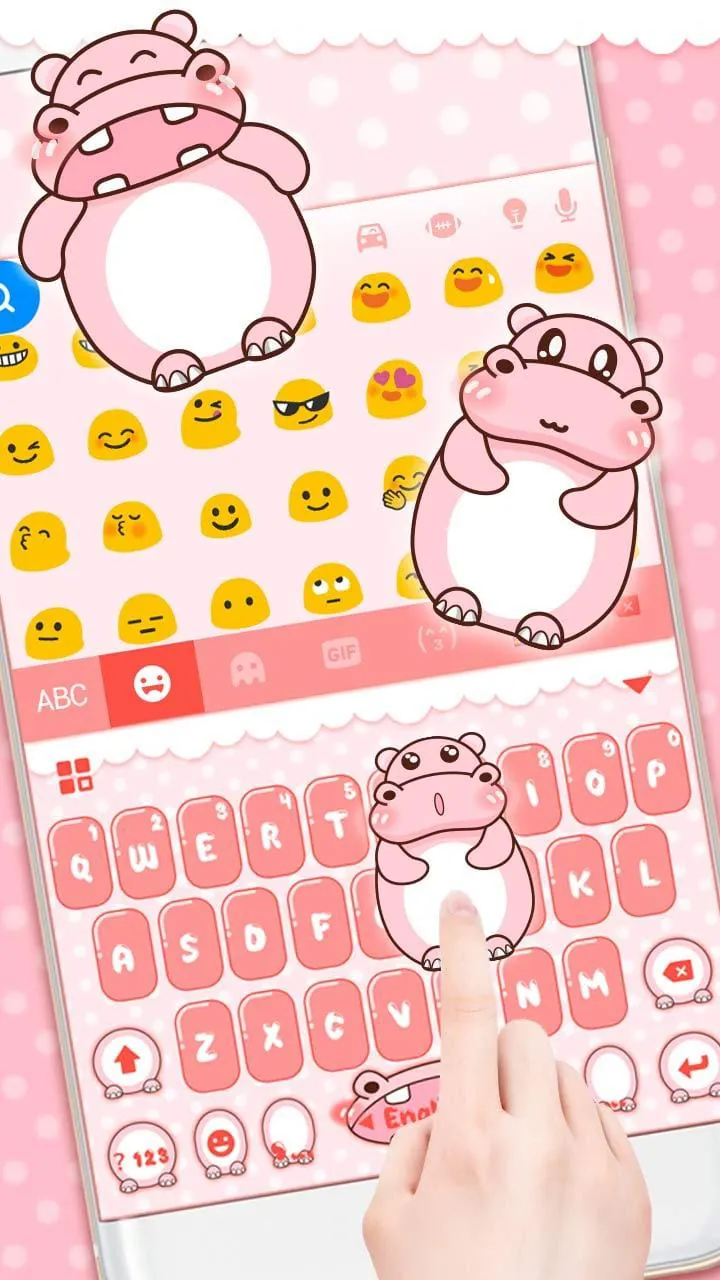 Pink Cute Hippo Theme
