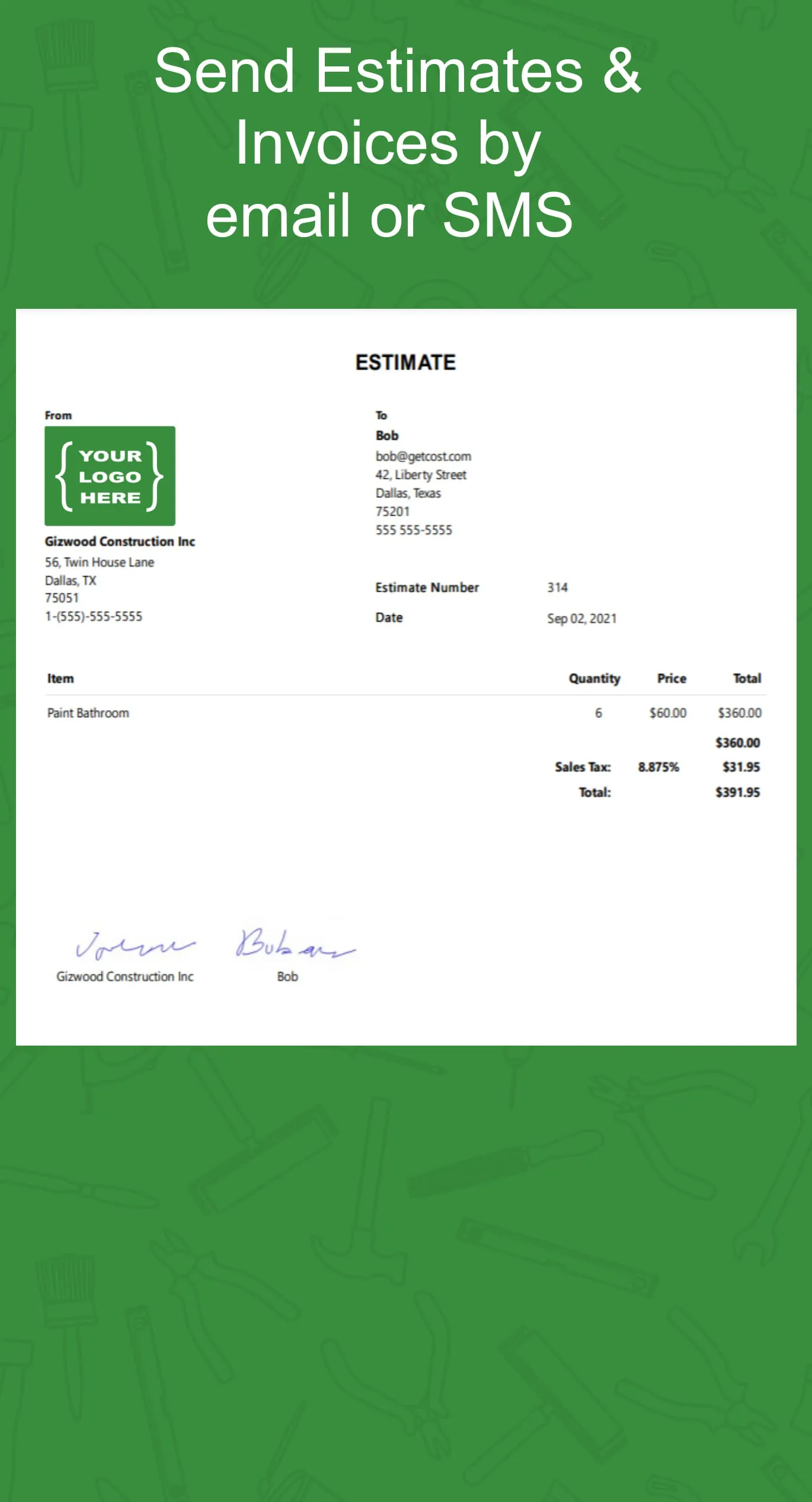 Contractor Estimate & Invoice