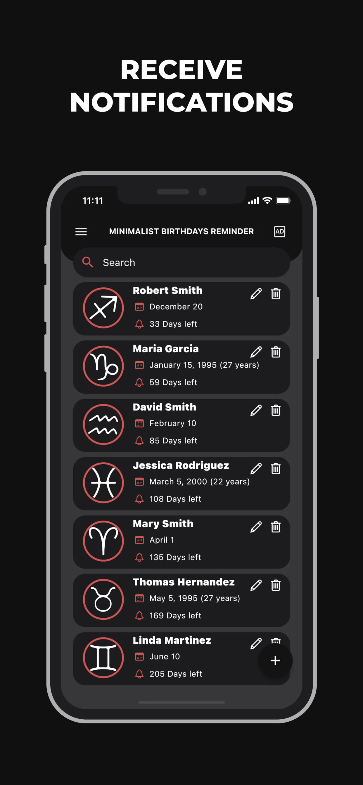 Minimalist Birthday Reminder