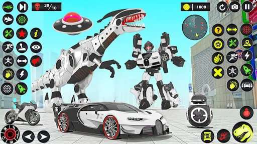 Dino Robot Car Transform Games