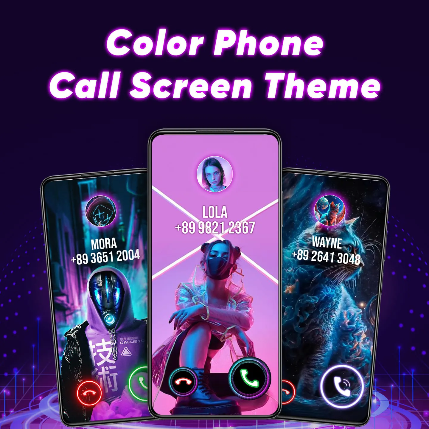 Color Phone Call Screen Theme